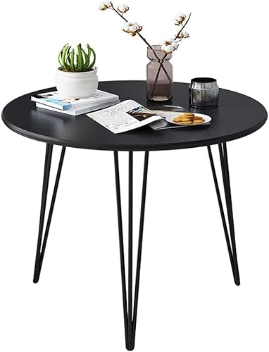 GYDUHYE Einfacher nordischer Tisch, Schlafzimmer, kleiner Couchtisch, Freizeitgeschäft, kleiner runder Tisch, Wohnzimmer, kleiner Couchtisch (40/50/60 cm) (Farbe: Schwarz, Größe: 60 cm) (Größe: 40 cm von GYDUHYE