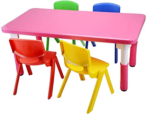 GYDUHYE Kindertisch und Stuhl Set, Kinderzimmer, Spielzimmer, Wohnzimmer, Kindergartenmöbel, leicht zu reinigen, geeignet für Kinder von 2-10 Jahren / Rosa von GYDUHYE