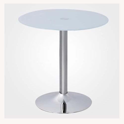 GYDUHYE Moderner runder 2-4-Sitzer Frühstück Bistrotisch Chrom Basis Runde Glas Tischplatte Sockel Tisch Glas Küche Esstisch 60/70/80cm (Größe: 70cm, Farbe: klar) (Größe: 60cm, Farbe: transparent) von GYDUHYE