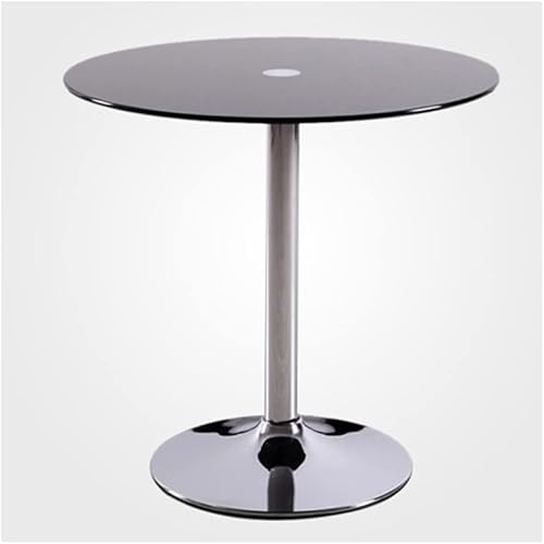 GYDUHYE Moderner runder Bistrotisch 2-4 Sitzer mit Chromsockel und Glasplatte, Küchentisch, Esstisch 60/70/80cm (Größe:70cm, Farbe:Transparent) (Größe:80cm, Farbe: von GYDUHYE