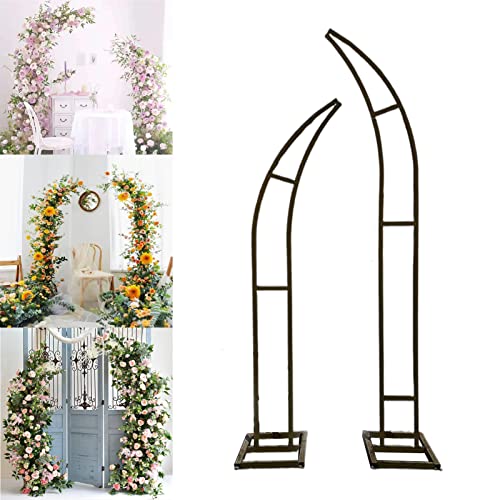 Gartenbogen in Mondform, für Zeremonie, Hochzeit, Bögen, Hintergrundständer mit 5 Blumen-Werkzeugen, für Hochzeiten, Partys, Events, Dekoration, 2 Stück von GYDUHYE