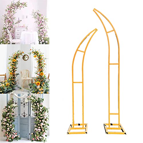 Gartenbogen in Mondform, für Zeremonie, Hochzeit, Bögen, Hintergrundständer mit 5 Blumen-Werkzeugen, für Hochzeiten, Partys, Events, Dekoration, 2 Stück von GYDUHYE