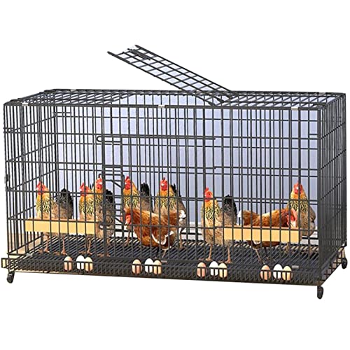 Hühnerstall für den Innenbereich, groß, für Draußen/Hof, Hühnerstall mit Grasnest Rollen, für 3–15 Hühner (Farbe: Schwarz, Größe: 120 x 50 x 65 cm) von GYDUHYE