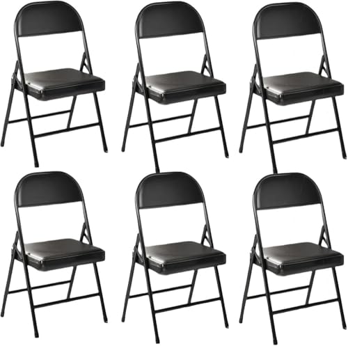Schwarzer bequemer Stuhl, Partystühle, gepolsterte Klappstühle, 6er-Pack, faltbarer Bürostuhl, schwarz/weiß, Klappstühle, 2er-Pack, Stühle 4er-Set, Tragfähigkeit (Größe: 2er-Set) von GYDUHYE