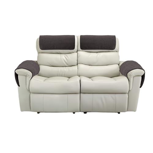 Armlehnenschoner Für Sessel Mit Tasche, Sesselschoner Sesselauflage, Sesselbezug Für Fernsehsessel, Lambswool Fleece rutschfest Möbelschutz Für Sofa, Stuhl (Dark Gray,2 Sitzer) von GYHH