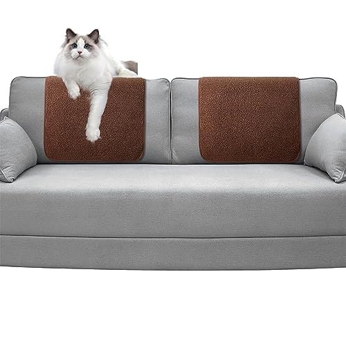 GYHH 2 Stück Sofa Kopfstütze Covers Liegestuhl Kopfstütze Protector Kopfstützenbezug Für Liegestuhl, Sherpa Winter Warm Sofa Kopfstütze Leder Protector (Coffee) von GYHH