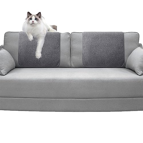 GYHH 2 Stück Sofa Kopfstütze Covers Liegestuhl Kopfstütze Protector Kopfstützenbezug Für Liegestuhl, Sherpa Winter Warm Sofa Kopfstütze Leder Protector (Light Gray) von GYHH