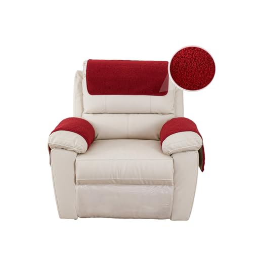 GYHH Armlehnenschoner Für Sessel Mit Tasche, Sesselschoner Sesselauflage, Sesselbezug Für Fernsehsessel, Lambswool Fleece rutschfest Möbelschutz Für Sofa, Stuhl von GYHH