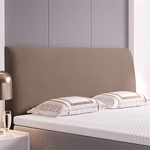 GYHH Bettkopfteil Hussen,Bett Kopfteil Bezug Husse Dehnbare, Weicher Strecken Samt Stoff 360° Rundum-Paket Staubdicht Kopfteilbezug Staubdicht Verdicken (Taupe,150-170cm (59-67in)) von GYHH