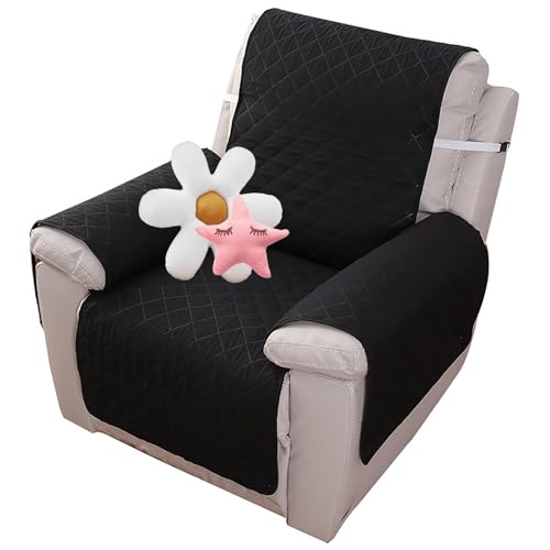 GYHH Sesselschoner Für Fernsehsessel, 1 Sitzer Relaxsessel Sesselschoner Armlehne,Liegesofa Sesselbezug Anti-Rutsc Sesselbezug Für Möbelschutz (Black) von GYHH