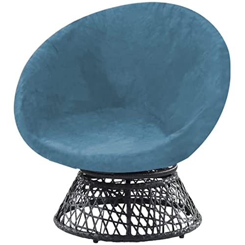 GYHH Stuhl-Abdeckung Aus Samt, Nur Schonbezug Moon Chair-Abdeckung, Abnehmbare Moon-Stuhl-Abdeckung Für Erwachsene,Untertassen-Stuhl-Möbelschutz,Wohnzimmer (Peacock Blue,L) von GYHH