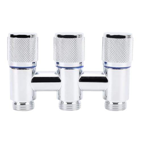 1 in 3 Out Wasserhahn G1/2 Außengewinde, Edelstahl/Messing, Wassersplitter für Badezimmer, WC, Küche (Edelstahl, galvanisierte Farbe) von GYJZZW