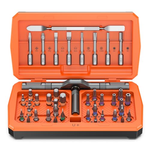 43-in-1 Magnetisches Ratschen-Schraubendreher-Set, Modell-Reparatur-Werkzeug-Set mit DIY-Ratschengriff, Metall-Hebelstange, 40 Präzisions-Bits für Elektronik, Möbelmontage, Fahrrad (1 Set) von GYJZZW
