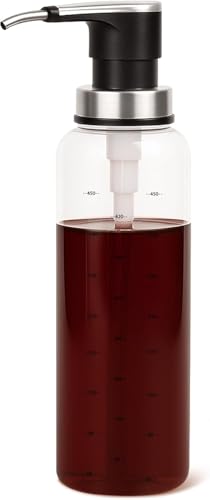 Sirupspender aus Glas für Kaffee-Bars, 530 ml, Sirupflasche mit Pumpe, transparenter Behälter in handelsüblicher Qualität, 3 Stück von GYJZZW