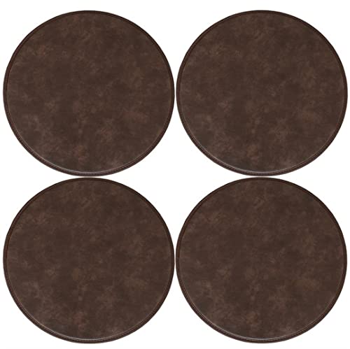 GYL-JL Runder Hocker StuhlKissen Für Küche Esszimmer Sitzkissen 1/2/4 Packs Leder Anti-Rutsch-Kissen Pad Für Hohe Hocker Stühle Bistro Bar Sitz Wasserdicht (Color : Mocha Brown, Size : 40cm*4packs) von GYL-JL