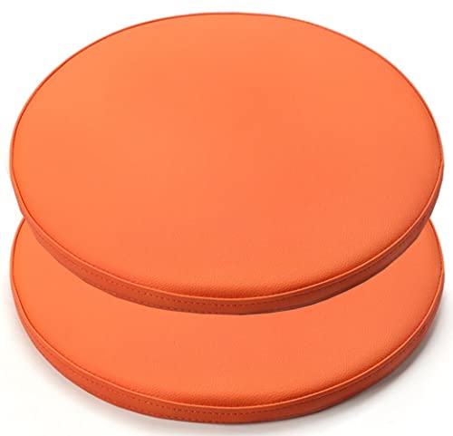 GYL-JL Rundes Stuhlkissen Rundes Hockerkissen Memory-Schaum Stuhlkissen Leder wasserdichte rutschfeste Runde Sitzkissen (Color : Orange, Size : 30 * 30CM(2packs)) von GYL-JL