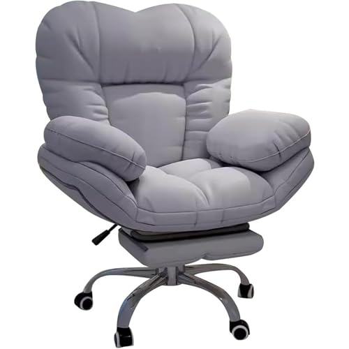 GYLRFA Lazy Sofa Recliner,Ergonomischer Bürostuhl,bequemer Schreibtischstuhl Liegestuhl Mit Fußstütze Und Lordosenstütze Home-Office-Stuhl 360-Grad-Drehung, Verstellbare Rückenlehne Sessel von GYLRFA