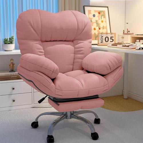 GYLRFA Lazy Sofa Recliner,Ergonomischer Bürostuhl,bequemer Schreibtischstuhl Liegestuhl Mit Fußstütze Und Lordosenstütze Home-Office-Stuhl 360-Grad-Drehung, Verstellbare Rückenlehne Sessel von GYLRFA