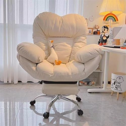 GYLRFA Lazy Sofa Recliner,Ergonomischer Bürostuhl,bequemer Schreibtischstuhl Liegestuhl Mit Fußstütze Und Lordosenstütze Home-Office-Stuhl 360-Grad-Drehung, Verstellbare Rückenlehne Sessel von GYLRFA