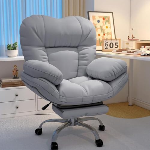 GYLRFA Lazy Sofa Recliner,Ergonomischer Bürostuhl,bequemer Schreibtischstuhl Liegestuhl Mit Fußstütze Und Lordosenstütze Home-Office-Stuhl 360-Grad-Drehung, Verstellbare Rückenlehne Sessel von GYLRFA