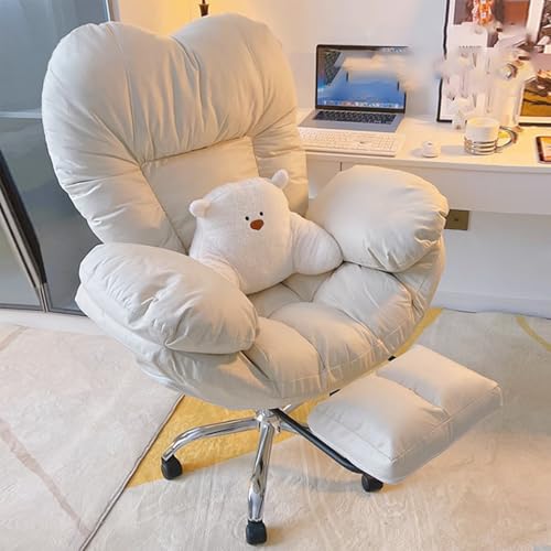 GYLRFA Lazy Sofa Recliner,Ergonomischer Bürostuhl,bequemer Schreibtischstuhl Liegestuhl Mit Fußstütze Und Lordosenstütze Home-Office-Stuhl 360-Grad-Drehung, Verstellbare Rückenlehne Sessel von GYLRFA
