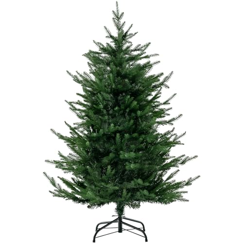 GYMAX 140/180 cm Weihnachtsbaum künstlich 8 Transformationsmodi, Christbaum mit 180/280 warmweißen Leuchten, Tannenbaum mit Metallständer & Klappsystem, für Zuhause, Geschäft & Büro (140 cm) von GYMAX