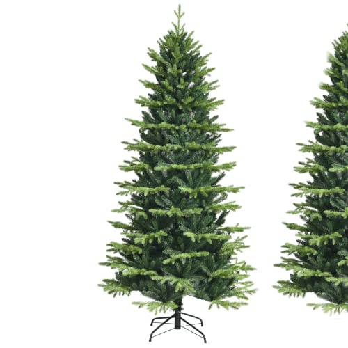 GYMAX 180 cm künstlicher Weihnachtsbaum, Christbaum aus PVC & PE, Kunstbaum Tannenbaum mit Faltbarer Metallständer, einfacher Aufbau, für Zuhause, Geschäft, Büro, Grün von GYMAX