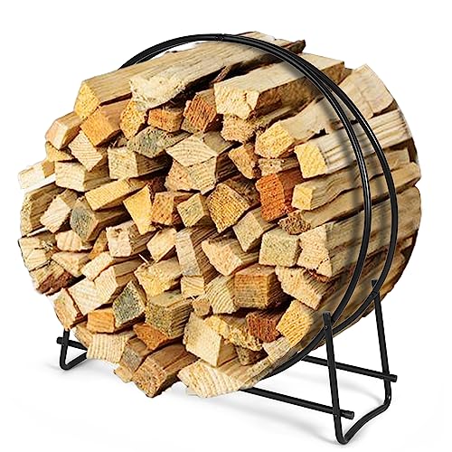 GYMAX Rundes Kaminholzregal, Dekoratives Metallkaminholzregal mit erhöhen Beine, kompakter Kaminholzhalter für drinnen & draußen, ideal für Kamin, BBQ & Feuerstelle GYMAX Rundes Kaminholzregal, Dekoratives Metallkaminholzregal mit erhöhen Beine, kompakter Kaminholzhalter für drinnen & draußen, ideal für Kamin, BBQ & Feuerstelle von GYMAX