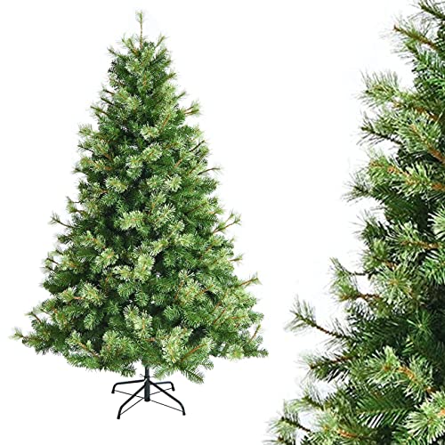 GYMAX Weihnachtsbaum künstlich 180 cm, Christbaum mit 820 Spitzen, Tannenbaum mit Metallständer, Tannennadeln & PVC-Nadeln, einfacher Aufbau, für Zuhause, Geschäft, Büro, Grün von GYMAX