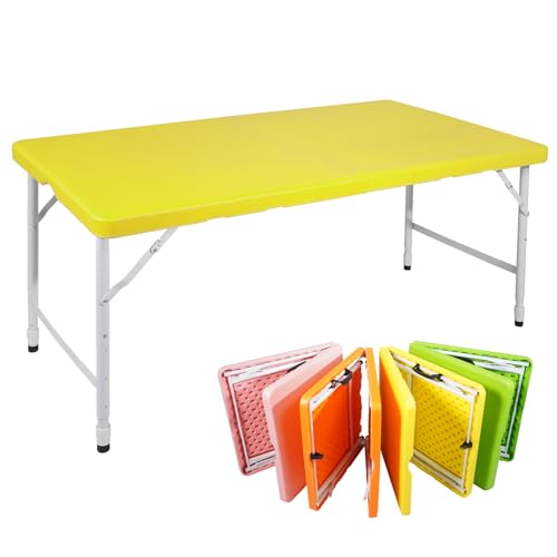 GYMFLEX Klapptisch 125x61cm Kunststoff Klappbar Gartentisch Multifunktional Campingtisch mit Griff für BBQ, Camping, Party Gelb GYMFLEX Klapptisch 125x61cm Kunststoff Klappbar Gartentisch Multifunktional Campingtisch mit Griff für BBQ, Camping, Party Gelb von GYMFLEX