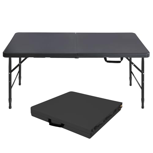 GYMFLEX Klapptisch 125x61cm Kunststoff Klappbar Gartentisch Multifunktional Campingtisch mit Griff für BBQ, Camping, Party Schwarz GYMFLEX Klapptisch 125x61cm Kunststoff Klappbar Gartentisch Multifunktional Campingtisch mit Griff für BBQ, Camping, Party Schwarz von GYMFLEX