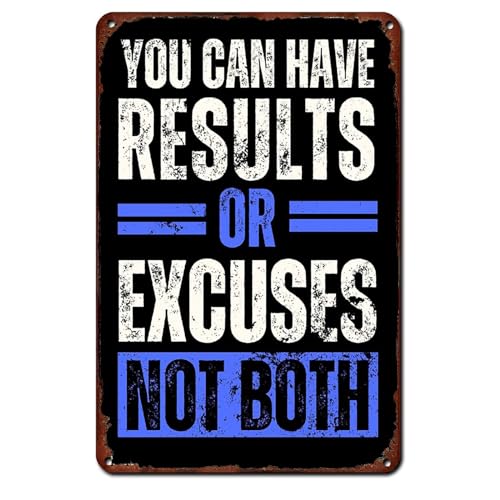 Vintage-Metallschild mit Zitat "You Can Have Results Or Excuses Not Both Metallschild für Zuhause, Cafés, Büro, Geschäft, Pubs, Club, Geschenk, 30,5 x 20,3 cm Vintage-Metallschild mit Zitat "You Can Have Results Or Excuses Not Both Metallschild für Zuhause, Cafés, Büro, Geschäft, Pubs, Club, Geschenk, 30,5 x 20,3 cm von GYMSLAVE