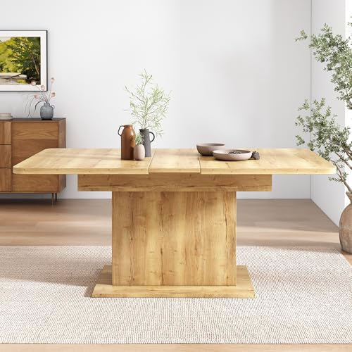 GYNGTLC Ausziehbarer Tabelle,Tabelle mit Stauraum, rechteckiger Tabelle, Kaffee-Freizeittisch, moderner einfacher Tabelle aus Eisen, Platzsparender multifunktionaler Tabelle (Natürlich) von GYNGTLC