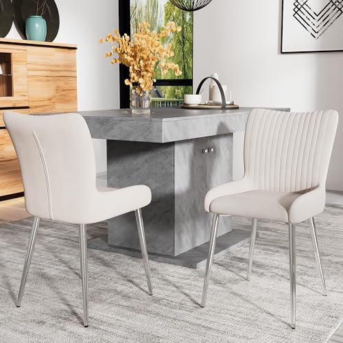 GYNGTLC Stühle mit Rückenlehne,Wohnzimmer, Schlafzimmer, Lendenwirbelstütze,Einfache Installation (Beige-2er-Set) von GYNGTLC