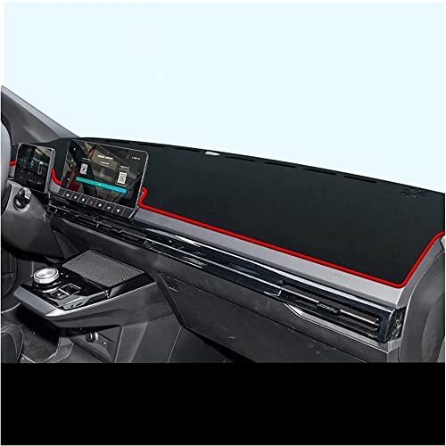 GYORI Auto Armaturenbrett Abdeckung Matte für MG 4 MG4 EV Electric EH32 Mulan 2022-2024 LHD, Dash Sonnenschutz Pad Mittelkonsole Anti-Rutsch Instrumententafel Teppiche Zubehör,B/Lhd Red von GYORI