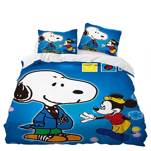 GYORI Bettwäsche-Set Snoy,Kopfkissenbezug 80 X 80 cm,Bettbezug 135 X 200 cm, Kinderbettwäsche,Mädchenbettwäsche,deko Geschenke Für Jungen (A,90x200+75x50cm) von GYORI