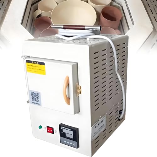 Elektrischer Labormuffelofen, 1000 °C, Hochtemperaturofen mit integrierter Programmsteuerung, kompaktes Tischdesign, für effiziente Laborheizung von GYQSSD