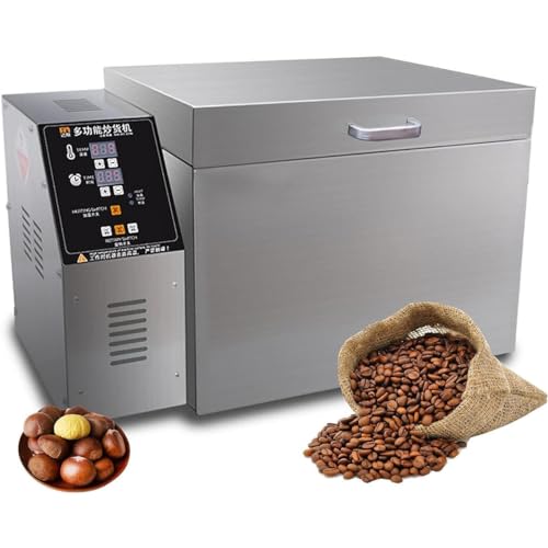 GYQSSD Elektrischer Kaffeeröster, Edelstahl-Kaffeebohnenröstmaschine zum Backen von Kaffee, Kastanien, Erdnüssen, Getreide, Timing und Temperatur einstellbar,2000g von GYQSSD