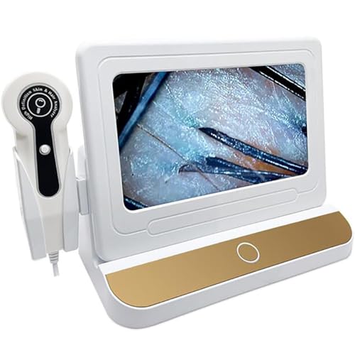 GYQSSD Hautfollikeldetektor, LCD-Bildschirm, digitales Hautdiagnose-Scannersystem, Haaranalysator, 50X 200X Hauthaardetektor-Feuchtigkeitstester für den Heimsalongebrauch von GYQSSD