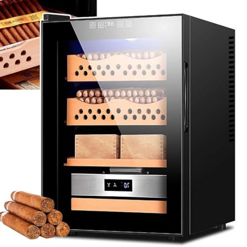 GYQSSD Humidor-Zigarrenschrank, intelligenter elektronischer Zigarren-Humidor-Schrank, elektrischer Zigarren-Humidor-Kühler mit Zedernholzfutter, 4-lagige Schubladen, Temperatur 11–18 °C von GYQSSD