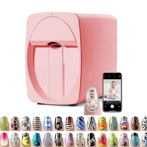 GYQSSD Intelligente 3D-Nagellackiermaschine, digitaler mobiler Nail-Art-Drucker, unterstützt WiFi/DIY, professionelle Nail-Art-Ausrüstung für Schönheit und Körperpflege für Mädchennägel zu Hause,Pink von GYQSSD