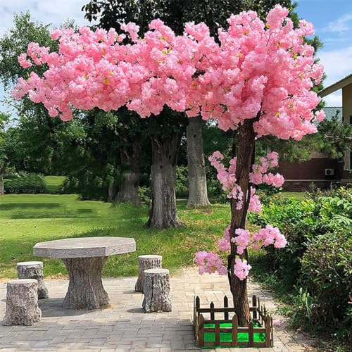 GYQSSD Künstlicher großer Kirschblütenbaum, dichter künstlicher Blütenbaum mit massivem Holzstamm – Seidenblumen-simulierter Kirschblütenbaum, künstliche Pflanzen,Extended-1.8x1m/5.9x3.2ft von GYQSSD