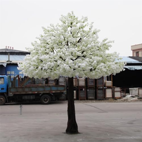 GYQSSD Weißer künstlicher Kirschblütenbaum – atemberaubende künstliche Blumensimulation für Hochzeitsfeier-Dekoration – von künstlichen Kirsch-/Birnenblütenbäumen,Round-2x1.5m von GYQSSD