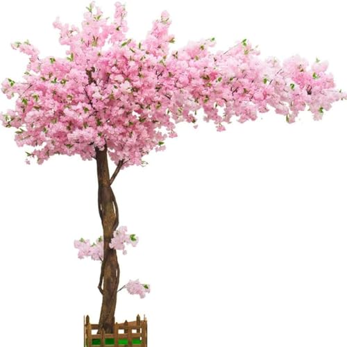 Künstlicher Kirschblütenbaum–hellrosa–Stiele aus echtem Holz und lebensechte Blätter,Nachbildung einer künstlichen Pflanze,großer lebensechter Kirschblütenbaum,künstliche Pflanzen,1.5*1.5m/4.9x4.9ft von GYQSSD