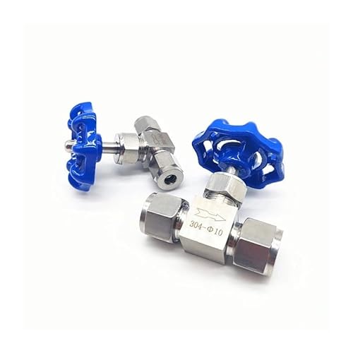 GYQYJPFZM 1PC 304 Stainless Steel Double Ferrule Needle Valve 8mm Pipe Flow regulating Valve Globe Valve von GYQYJPFZM