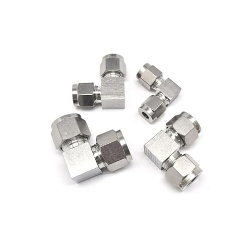 GYQYJPFZM 1PC Double Ferrule 90 Equal Elbow 304 Stainless Steel 18mm Tube Oil Pipe Ferrule Joint Fitting von GYQYJPFZM