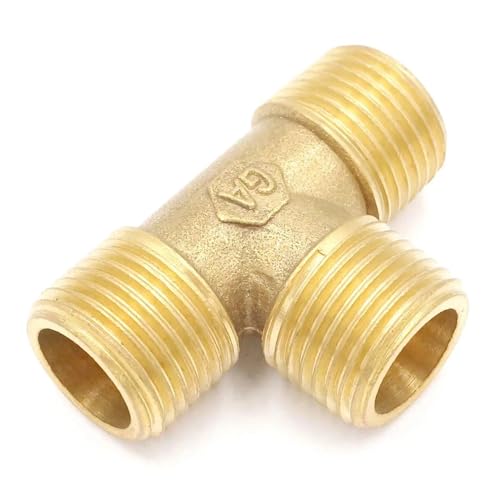 GYQYJPFZM 1pc 1/4" BSPP Equal Male-Male-Male Tee 3 Ways Brass Pipe Connector Water Fuel Gas GYQYJPFZM 1pc 1/4" BSPP Equal Male-Male-Male Tee 3 Ways Brass Pipe Connector Water Fuel Gas von GYQYJPFZM
