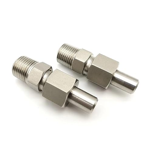 GYQYJPFZM 1pc 304 Butt Welding Type Fitting Straight-Through terminal Pressure-inducing Fittings ZG1/4 Male Thread-OD 10MM von GYQYJPFZM