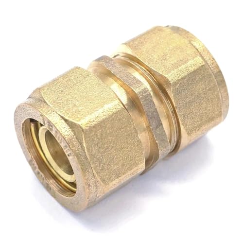 GYQYJPFZM 26x32mm IDxOD PEX-AL-PEX Tube Straight Brass Compression Pipe Fitting for Floor Heating von GYQYJPFZM