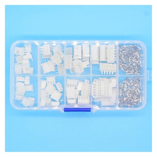 GYQYJPFZM 40 Sets Kit in Box 2p 3p 4p 5pin Right Angle 2.54mm Pitch Terminal/Housing/Pin Header Connector Adaptor XH Kits von GYQYJPFZM